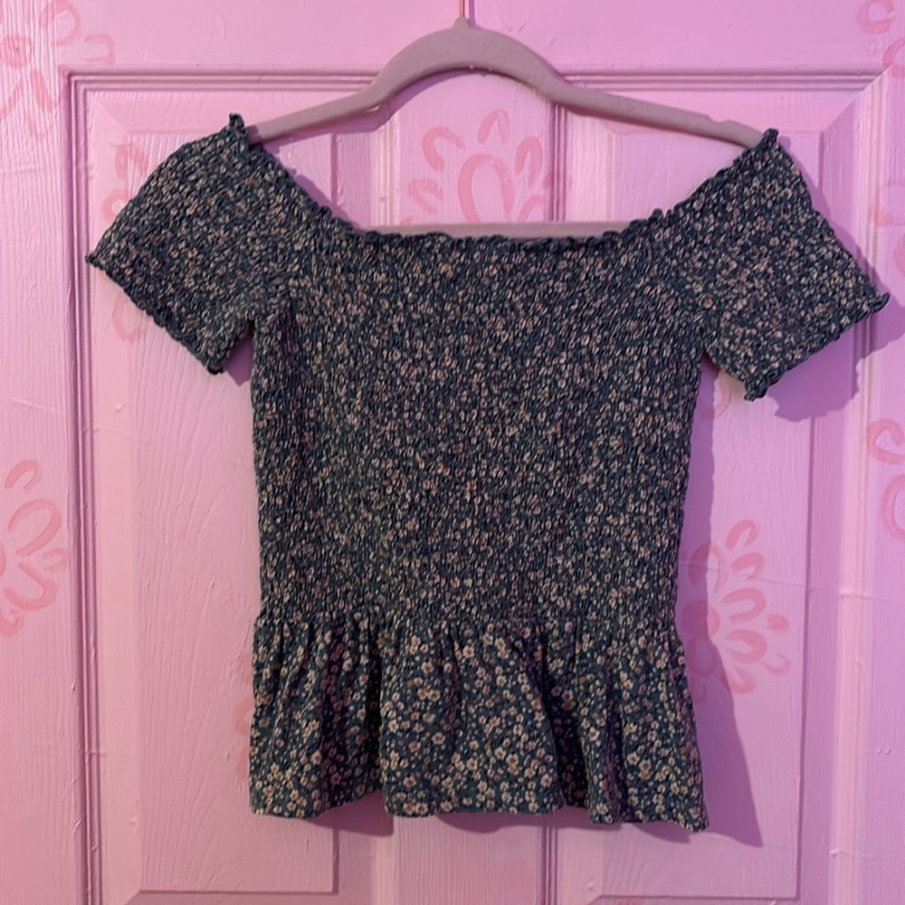 Floral green blouse